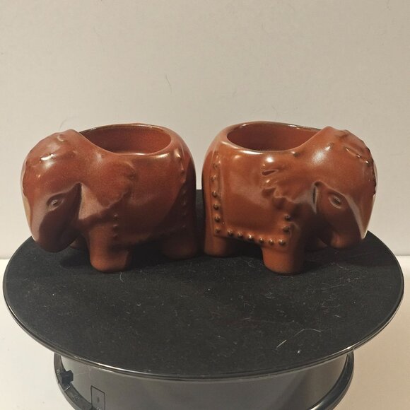 4 Vtg PartyLite "African Inspiration Collection" Elephant Tea light Holders - Picture 7 of 8
